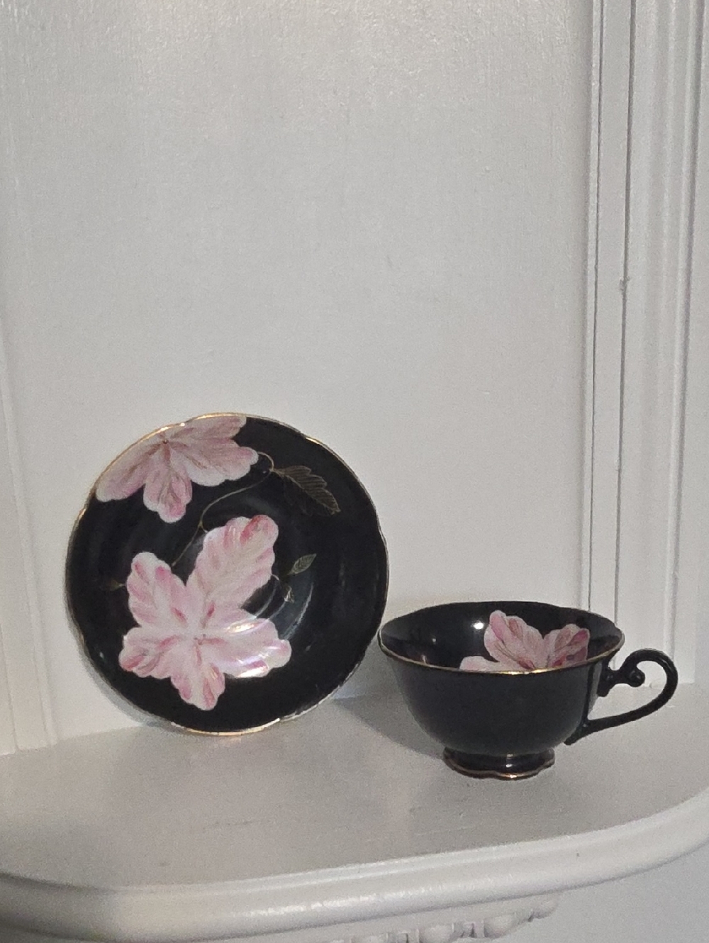 vintage "Occupied Japan" teacup and saucer set, likely produced 1945